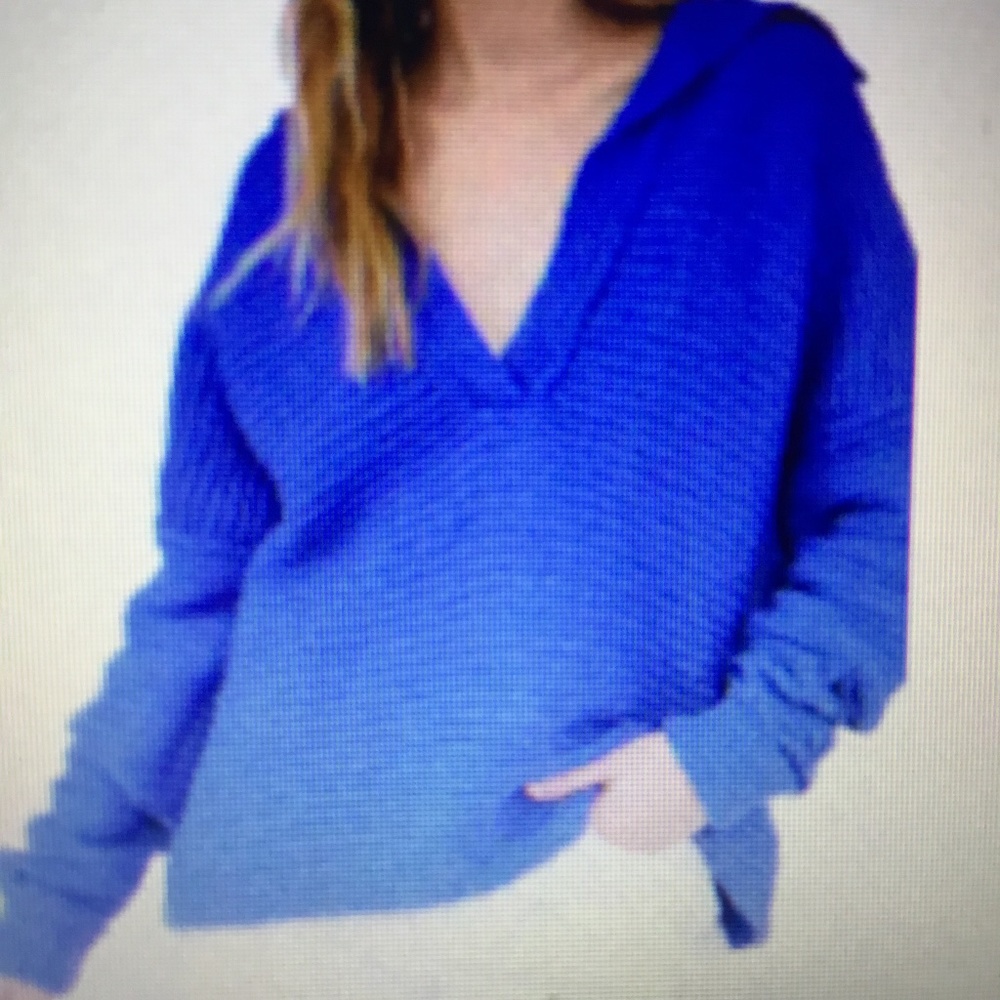 FREE PEOPLE NEW  BLUE MARLIE PULLOVER SIZE: Medium